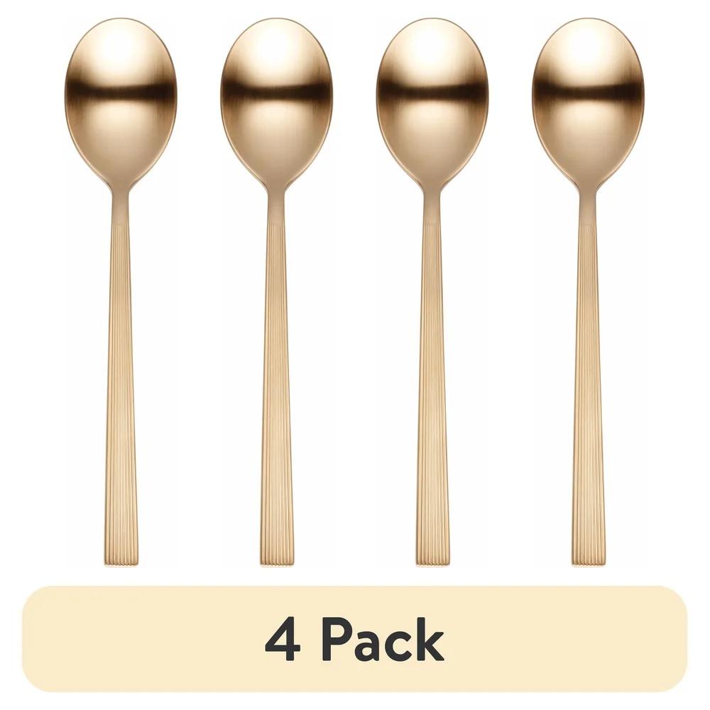 

Набор из 4 столовых ложек из нержавеющей стали, эргономичный дизайн, прочные, высококачественные, удобный захват, столовые приборы, семейные обеды, чаепитие United States