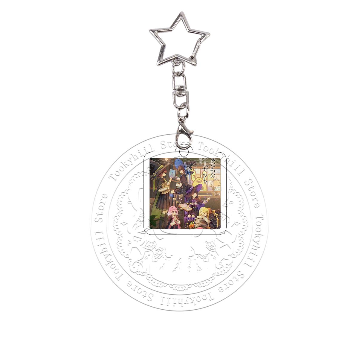

Maebashi Witches Acrylic Keychain Exquisite Keyring Q Version Kawaii Cosplay Props Poster Bag Pendant Role Festival Gift 4-5cm