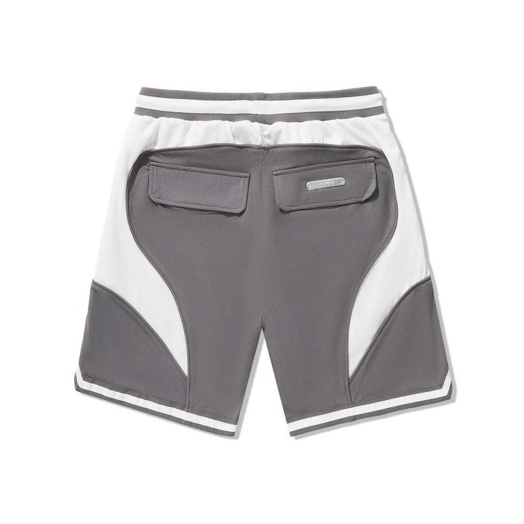 Li Ning Reignite Serie Colorblock Mid Waist Kordelzug Sportliche Freizeitshorts Herrenshorts Rauchgrau AKSU167-2