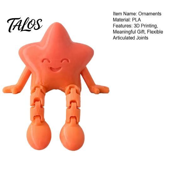 PLA Material Star Figurine 3D Printed Figure Figurine, Cute Little Astronaut Toy for Innovative Desktop Ornament Valentine's Day Gift, Creative