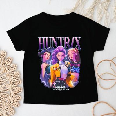 Kinder Hexenjagd Team Rundhals Kurzarm Top, Sommer Jungen- und Mädchen-T-Shirt aus reiner Baumwolle