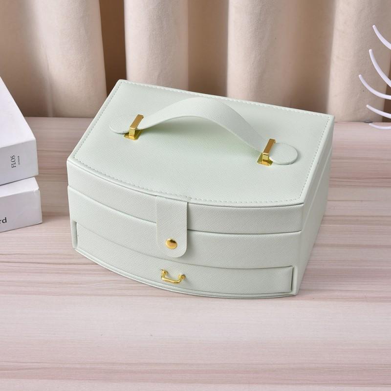 Large Capacity Minimalist Jewelry Organizer Box With Multi-Layer Storage Necklaces Earrings Rings