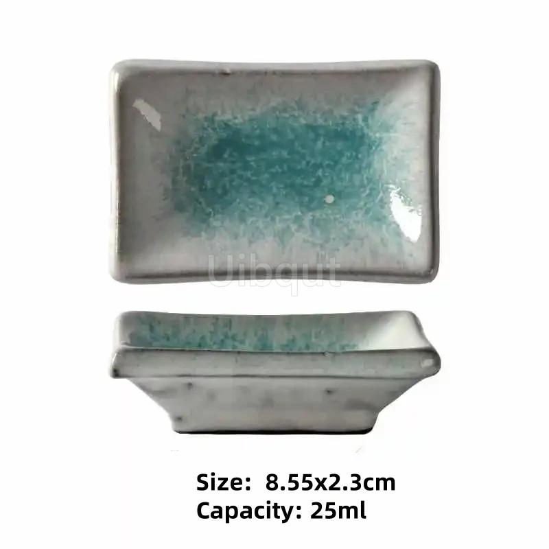 ceramic small square sauce dish Japanese style sushi dish flavoring sushi mustard plate soy sauce cherry blossom Pepper tray
