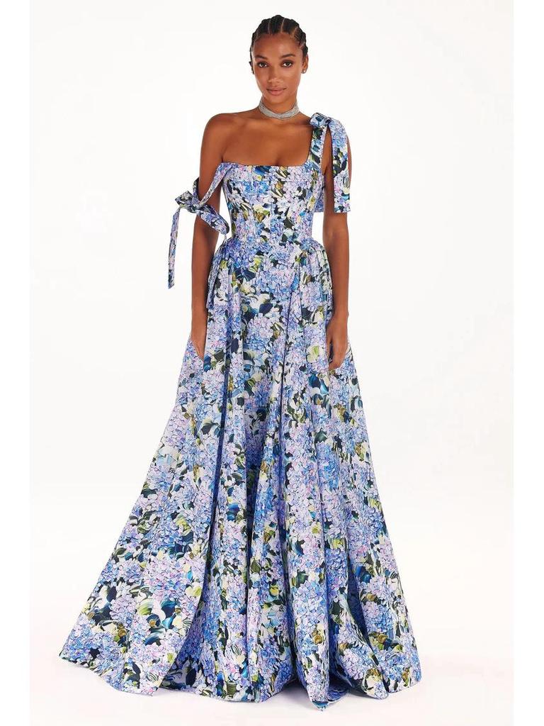 2025 Off-Shoulder Spring/Summer European & American Women's Fairy Long Evening Dress with 3D Tailoring