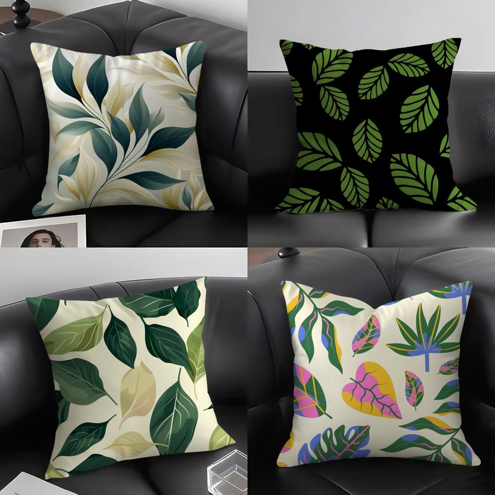 Leaves Ins Cushion Cover Pillowcase Ultra Soft Skin Friendly Fabric Cloud Like Comfort & Concealed Zipper