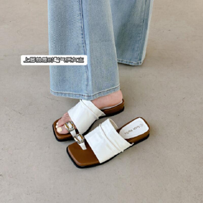 Premium set of toe slippers for women's summer new outer wear is not tiring, foot temperament thick-bottomed wedge slippers