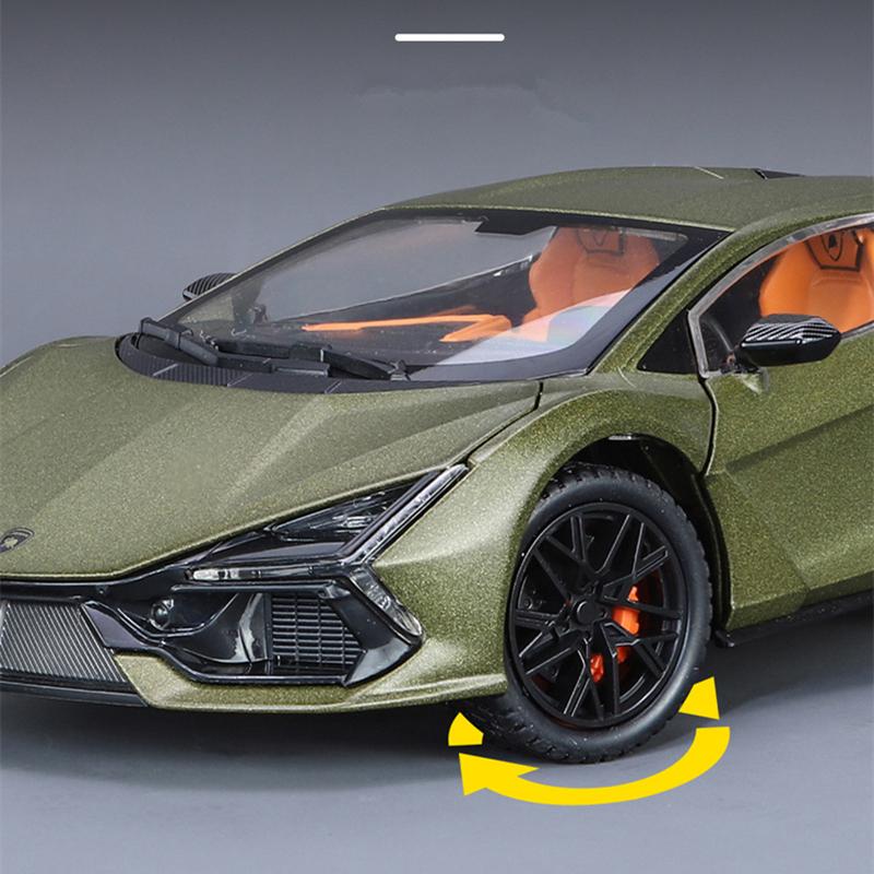 1/24 Lamborghini Revuelto Alloy Sports Car Model Diecast Metal Toy Racing Super Car Vehicles Model Sound and Light Simulation Childrens Gift