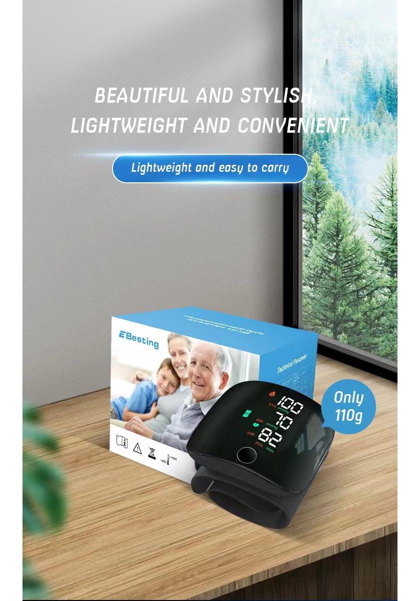 

In-Stock Wrist Blood Pressure Monitor with Voice & Smart Touch Screen for Home Use
