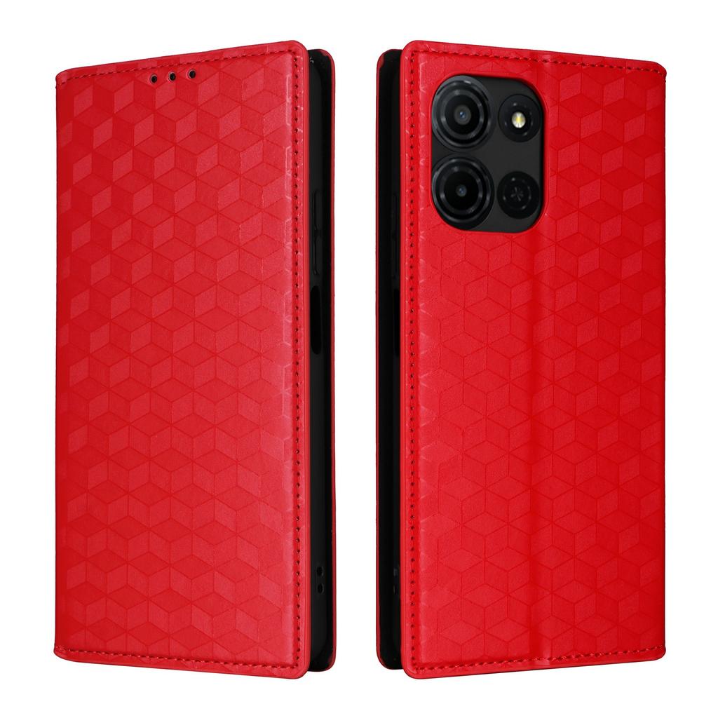 For TCL K33 5G/K32 5G Case Wallet Rhombus Imprinted Leather Phone Cover