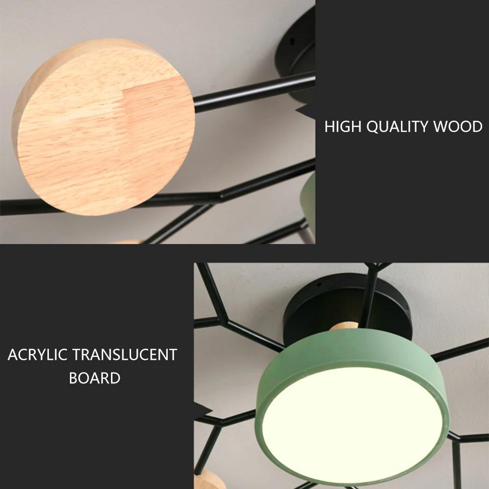 Modern LED Chandelier with 3 Different Colors Suitable for Living Room Bedroom Study Home Decoration Indoor Lighting AC90-260V