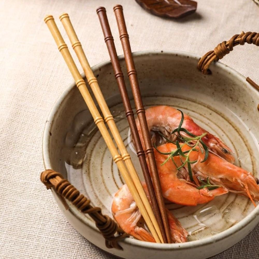 1 Par Hashis de Madeira de Cor Sólida Estilo Japonês Hashis Pontiagudos Hashis de Sushi de Alta Qualidade