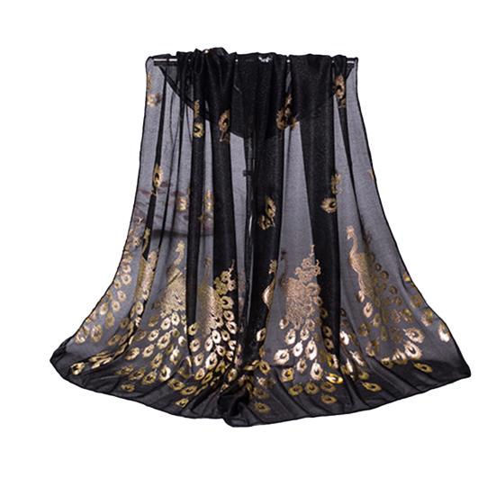 

Шифоновый шарф Стильный Практичный Красота Девушка Накидка Шаль для Повседневной Носки чёрный