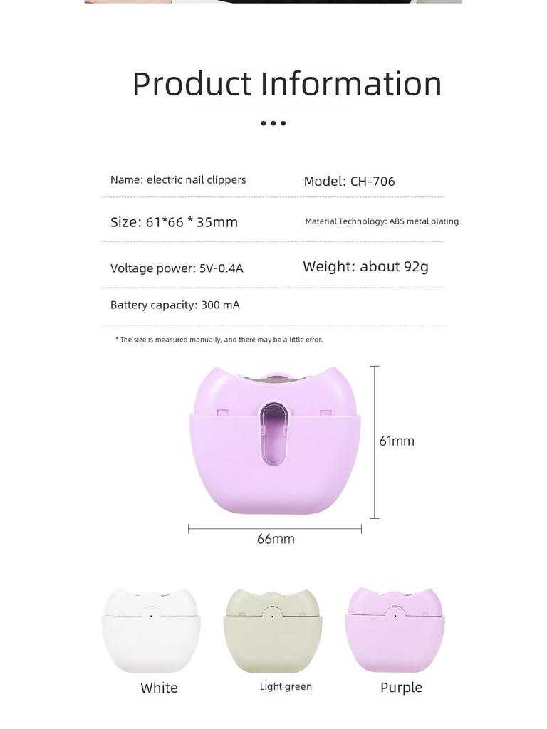 Plně automatický elektrický zastřihovač a bruska na nehty pro dospělé, kojence a seniory