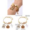 Halloween Pumpkin Charm Bracelet With Micro Inlay Zirconia For Unisex Costume Accessory
