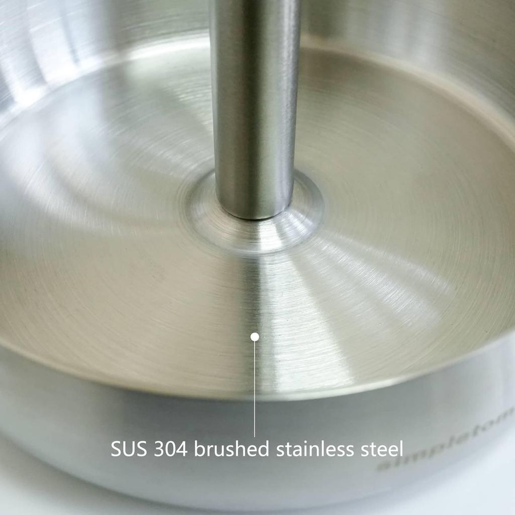 Simpletome Toilet Paper Holder, Freestanding, with Storage, Stable Weighted Base, Bathroom Freestanding Roll Holder (304 Stainless Steel, Brushed Fini