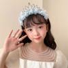 Bow Crown Children's Hair Band Girls' High-end Feel Princess Charm Pearl Tassel Headwear New Creative Fresh and Sweet Hair Clip