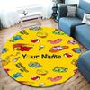 Mr Men Adventure Custom Name Round Area Rug Carpet Rug For Living Room Bedroom Sofa Playroom Decor Nonslip Floor Mat