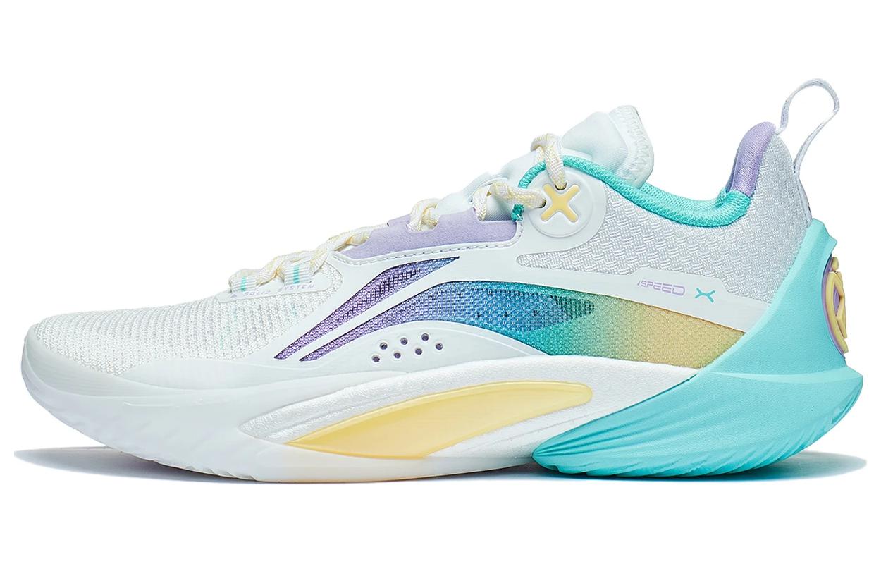 Li Ning Speed 10 Low top Basketball Shoes Men s White Purple ABAT085-68 46