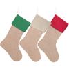 Set of 3 Family Christmas Stockings Holiday Stocking Cotton Canvas Large Bag
