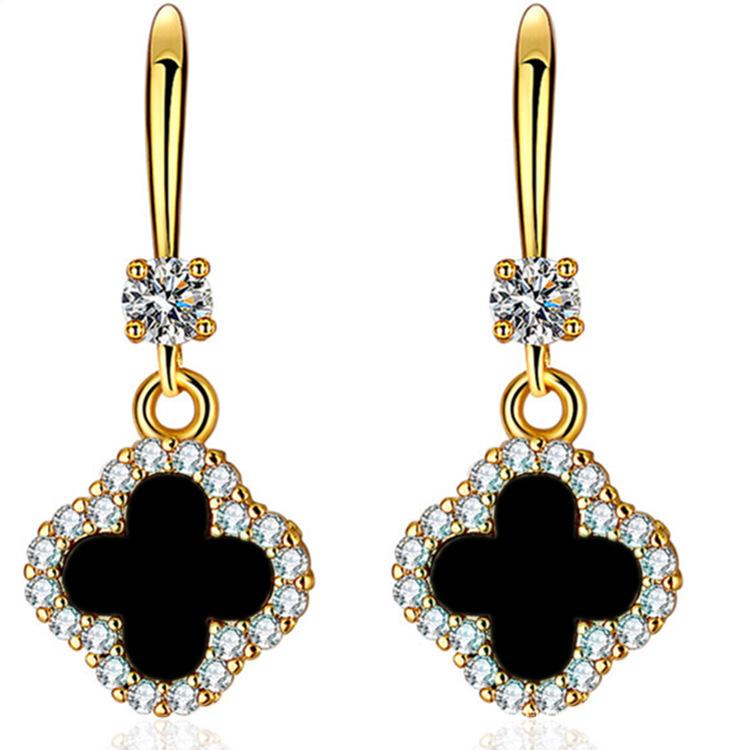 

Серьги-пусеты с изумрудами, листьями и цветами из стерлингового серебра S925, инкрустированные цирконами, с металлическими крючками - Идеально подходят для женщин.