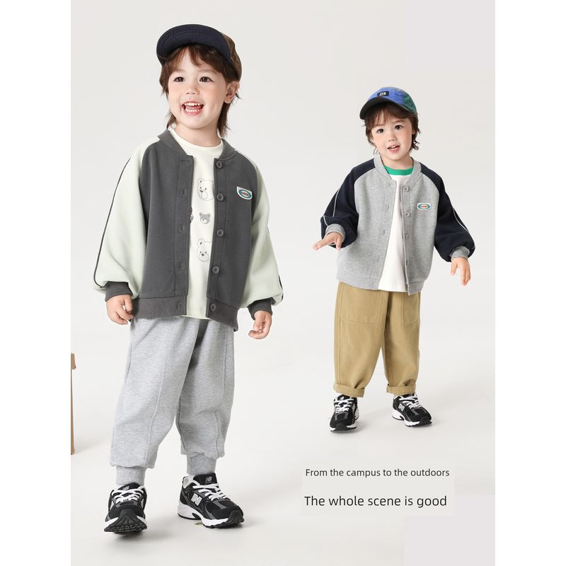 Trendy Boys' Baseball Jacket 2026 Spring and Autumn New Casual Cardigan Children's Clothing Baby Top