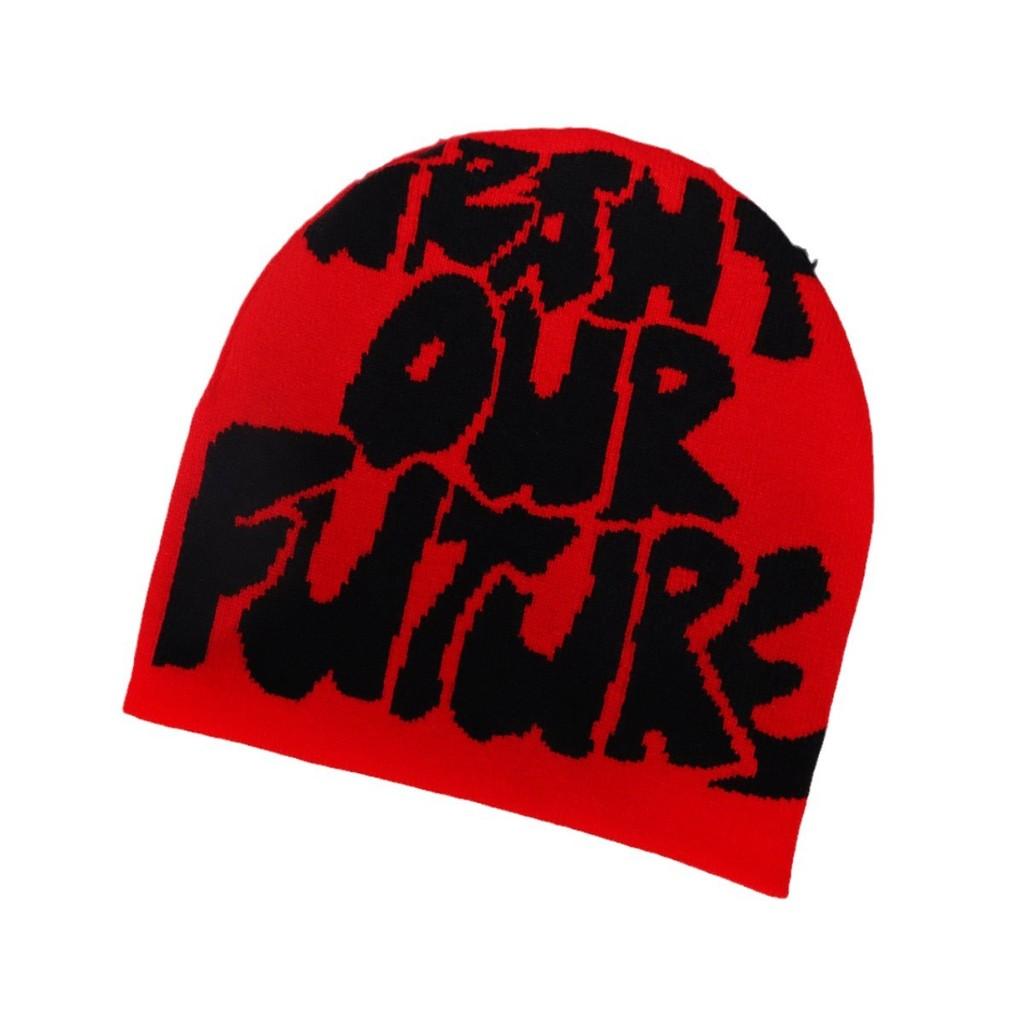 Buchstabenmuster Moderne Strickmütze Unisex Warme Mütze Für Draußen Straße Und Verwendung Lässig