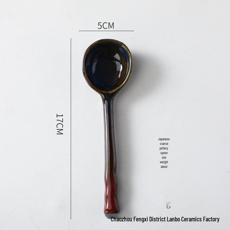 Hand-painted Ceramic Spoon: Cute Long Handle for Dessert, Coffee, Soup, and Kids.