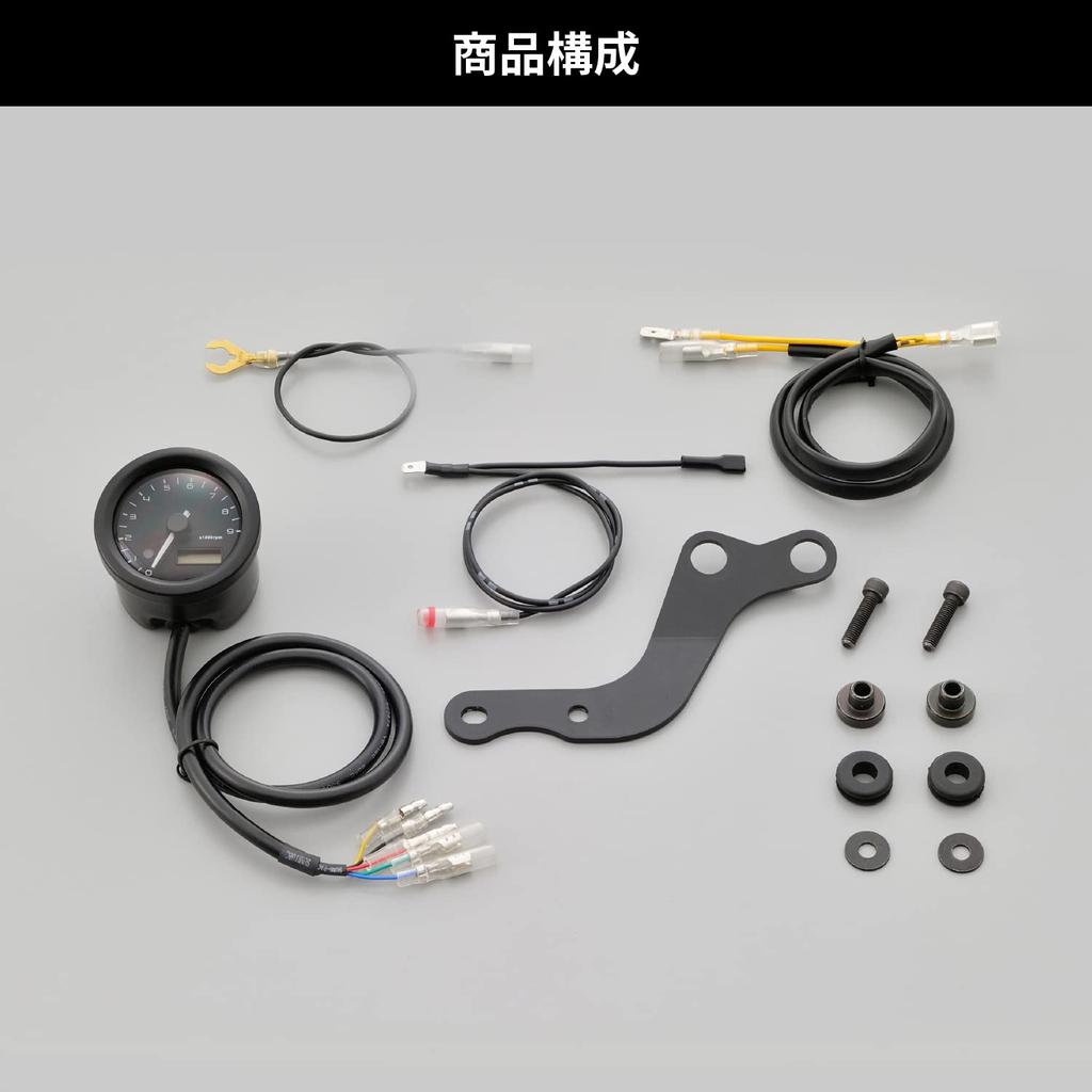 Daytona VELONA Motorcycle Tachometer Monkey 125 (18-22) Black Body/3 Color LED 48 9000rpm Display 27813