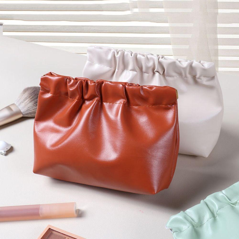 Storage Bag Lipstick Storage Bag Pu Leather Leaf Spring Bag Small Item Bag Mini Cosmetic Bag  Girls