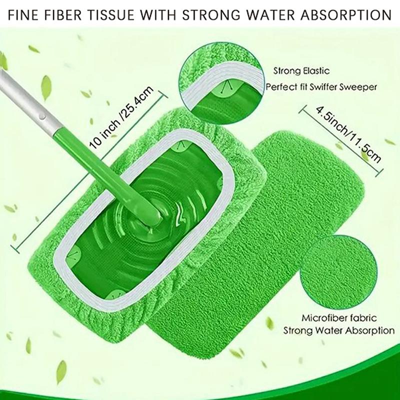 2Pcs Reusable Mop Pads With High Water Absorption And Ultra-Fine Fiber Cleaning Pads That Can Firmly Adhere To Most Standard Mop