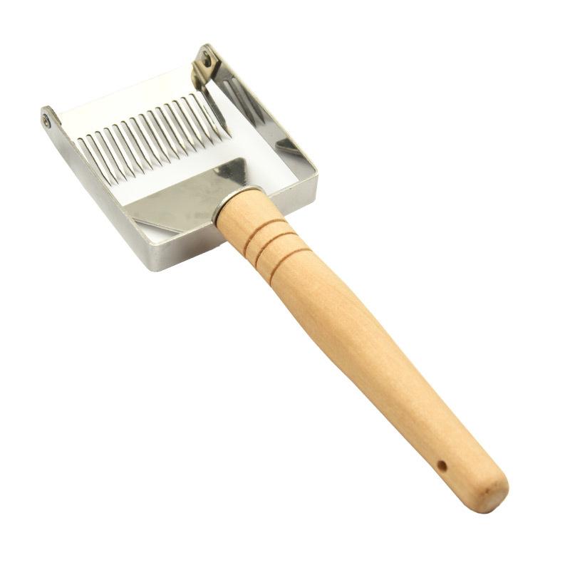 Wooden Handle Needle Honey Knife Sparse Shovel Cutter Honey Scraper Bee Shovel Comb Uncapping Fork Beekeeping Tools