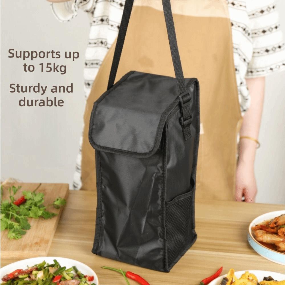 New Large Capacity Vacuum Thermal Bag Thickened Black Lunch Box Bag Aluminum Film Insulated Bag