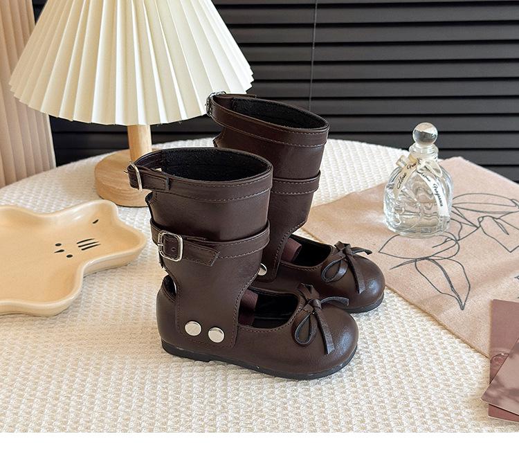 2025 Spring/Autumn Waterproof Leather Shoes for Girls - Soft Sole Children's Fashion Footwear