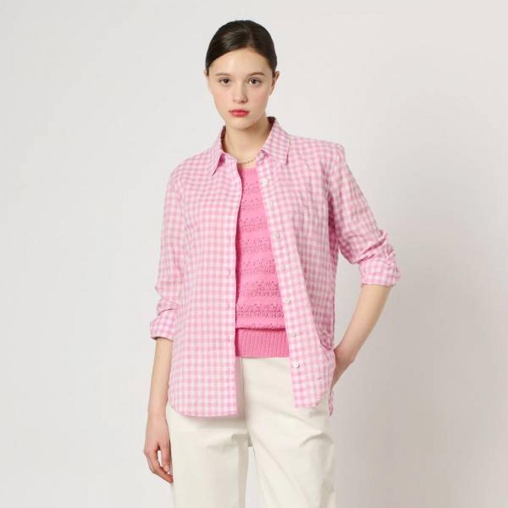 Bcbg Check Gingham Blouse B4m5b447 pink (22)/55
