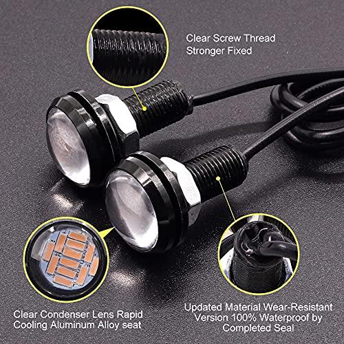 X-STYLE LED Daylight Eagle Eye Cow Eye Large Ball 22mm 12 LEDs Bolt Type Waterproof High Brightness Recessed Spotlight 12V 4 Pieces (Pink)