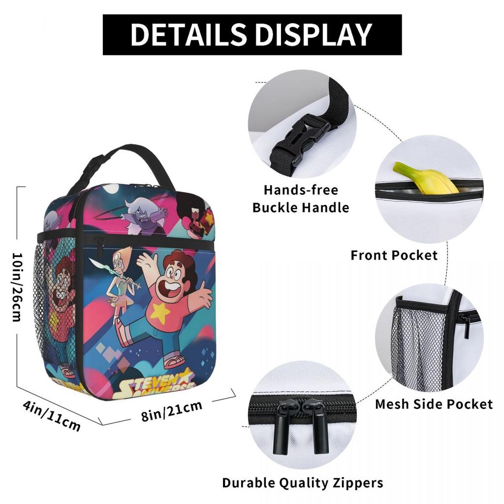 Steven Universe Anime Insulated Lunch Bag for Kids School Cooler Thermal Food Box Tote Leakproof Lunch Boxes Container