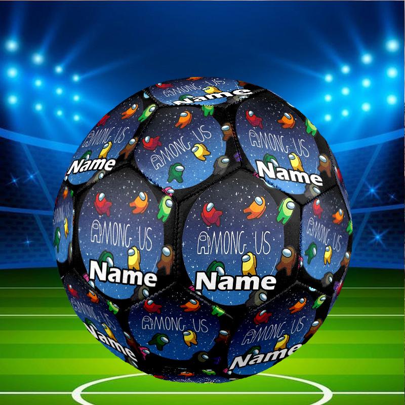 Custom Name Personalized Among Us Print Size 5 Soccer Ball Training & Match Football, for Team, Kicking, Gift for Football