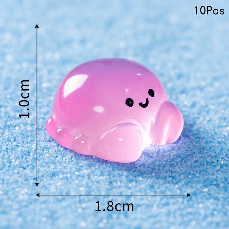 10Pcs Colorful Resin Noctilucent Marine Small Animals Fish Tank Crab Dragon Shrimp Landscape Ornament Aquarium Accessories