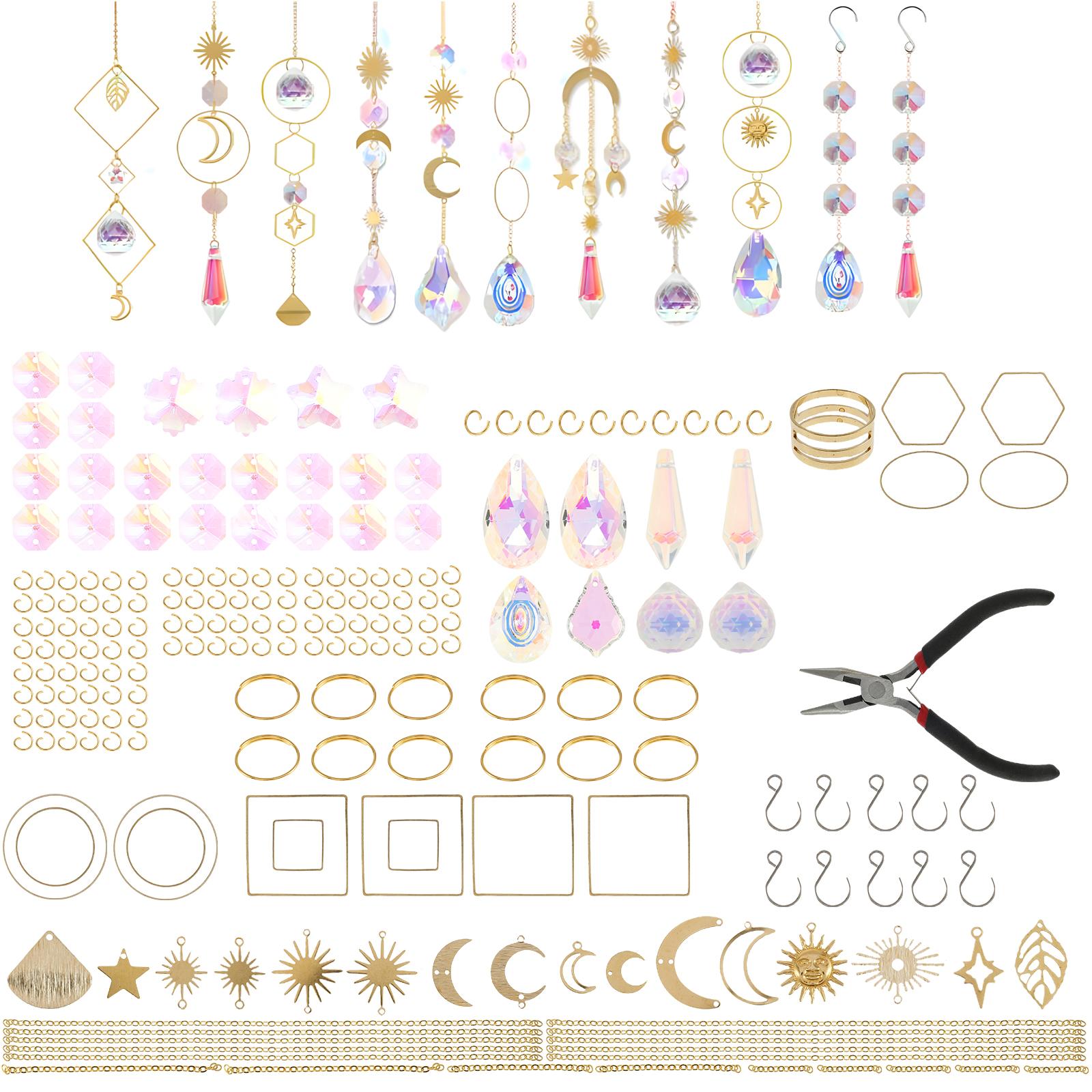 

DIY Suncatchers Wind Chime Sun Catchers Making Supplies Kit Art and Crafts for Adults Prism Hanging Decor Rainbow Maker