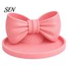 Cute Bow Pen Holder 3D Printed Shape Holder, Desktop Organizer, Double Compartment Storage Box Desk Decor for Bathroom Vanity, Decorative Stationery