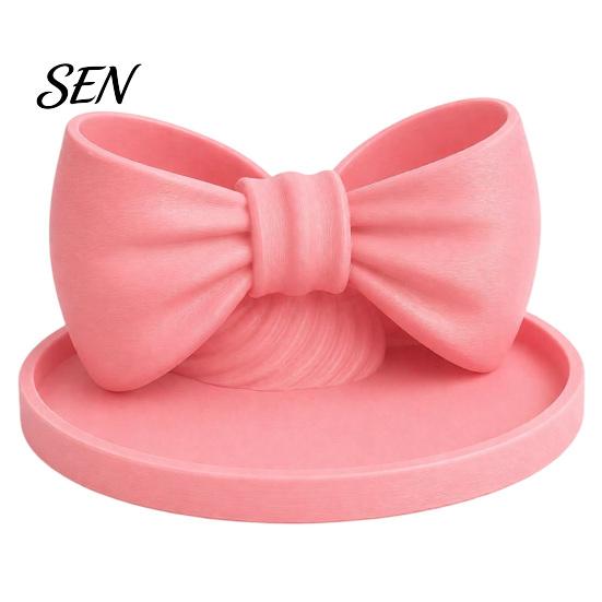 Cute Bow Pen Holder 3D Printed Shape Holder, Desktop Organizer, Double Compartment Storage Box Desk Decor for Bathroom Vanity, Decorative Stationery