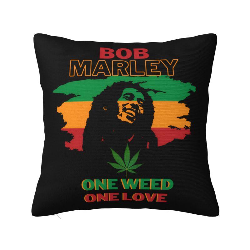 Fashion Jamaica Reggae Rock Bob Marley Cushion Cover xcm Soft Pillow Case for Sofa Square Pillowcase Home Decor