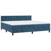 Maison Exclusive - Sommier à lattes de lit et matelas Bleu foncé 200x200cm Velours