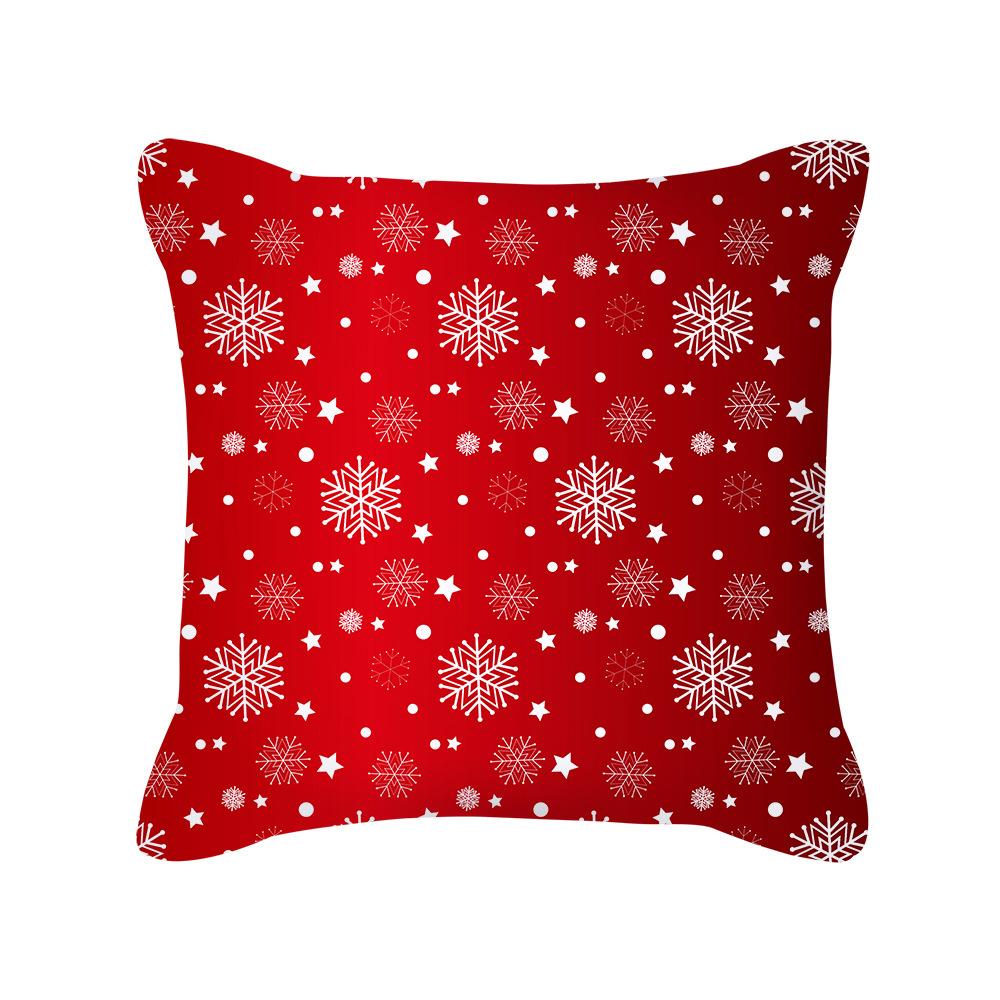 Red Christmas Pillow Cover New Festive Festive Peach Skin Pillow Home Sofa Cushion Cover