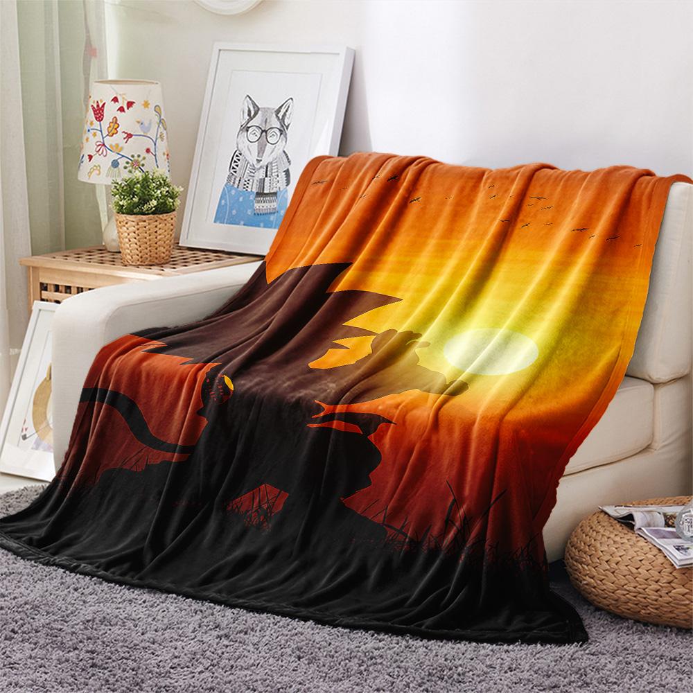 1PC Son Goku Patterned Flannel Blanket Suitable For All Seasons For Home Decor Warmth And Comfort Gifts Holiday Present