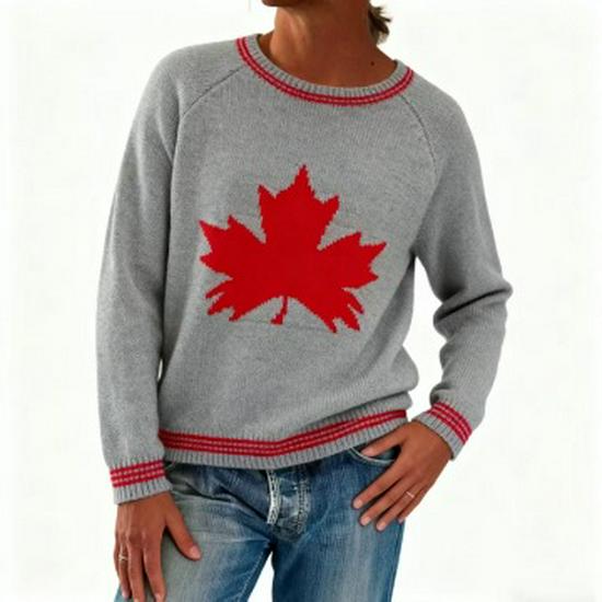 Women's Basic Style Round Neck Knit Sweater