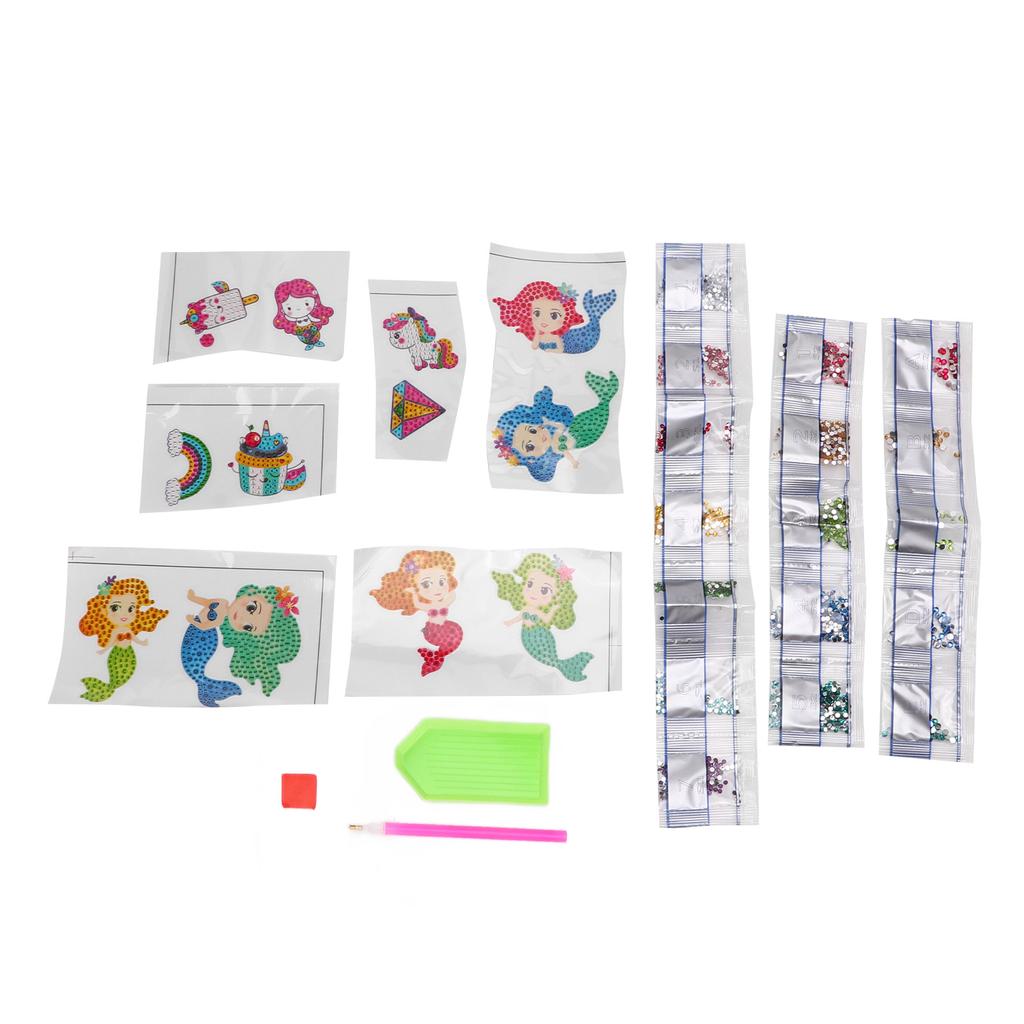 Rhinestone Painting Cartoon Character Sticker Sea Maid Shape Stress Relief Eco Friendly DIY Rhinestone Painting Stickers