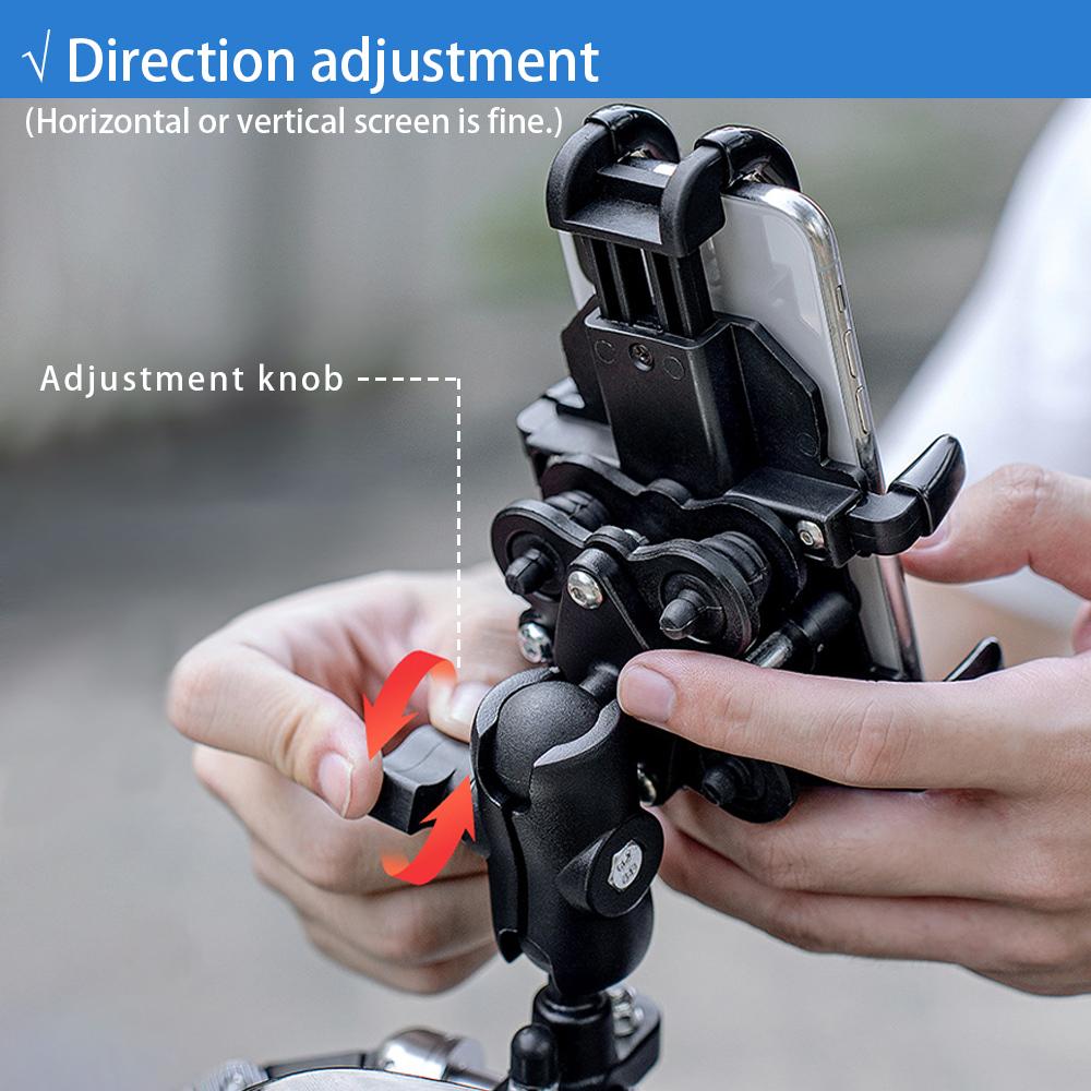Motorcycle Phone Holder Shock Absorbe Handlebar Shock Resistant Mobile Phone Electric Bike Riding Delivery Navigation Holder