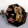 Black Yorkshire Terrier Pattern, Automatic Folding Umbrella, Portable and Foldable Design, 8 Ribs, a Christmas or Birthday Gift.