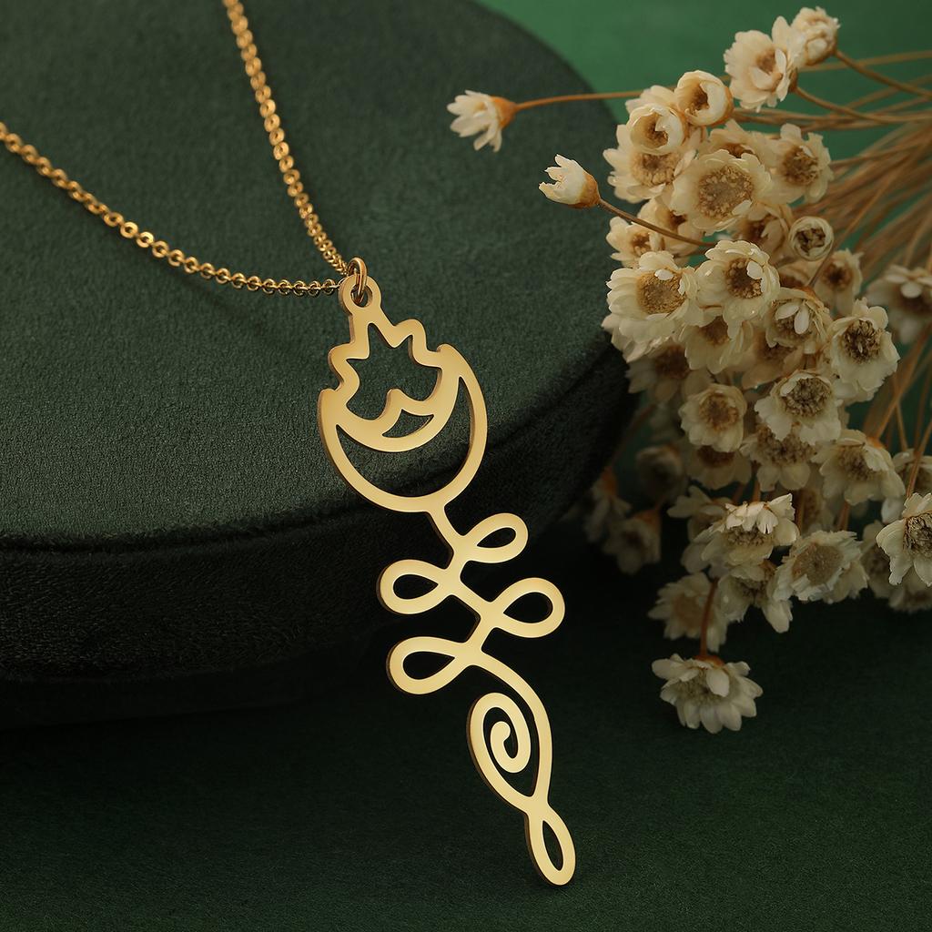 Kinitial Dainty Lotus Flower Books Necklace Women Stainless Steel Phoenix Comedy and Tragedy Mask Choker Necklace Gifts Jewelry